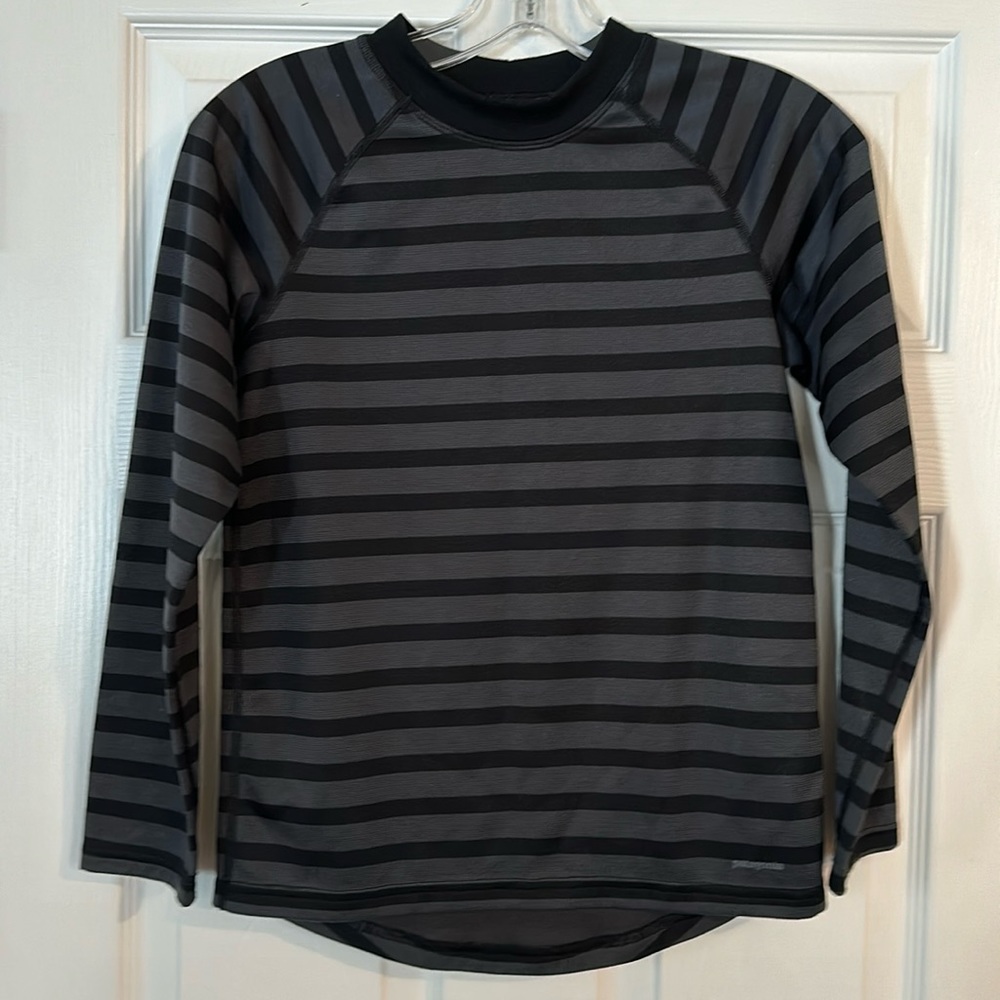 Patagonia striped long sleeved kids shirt.